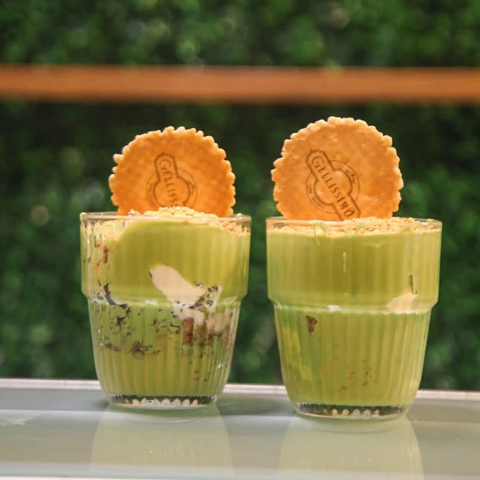 Ice cream with pistachio lava